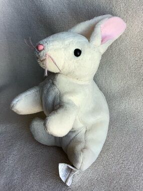 Vintage Ty Beanie Babies Plush Nibbler the Buuny Rabbit Stuffed Animal Toy